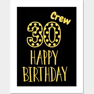 30 Year Old Gifts Crew 30th Birthday Party diamond Posters and Art